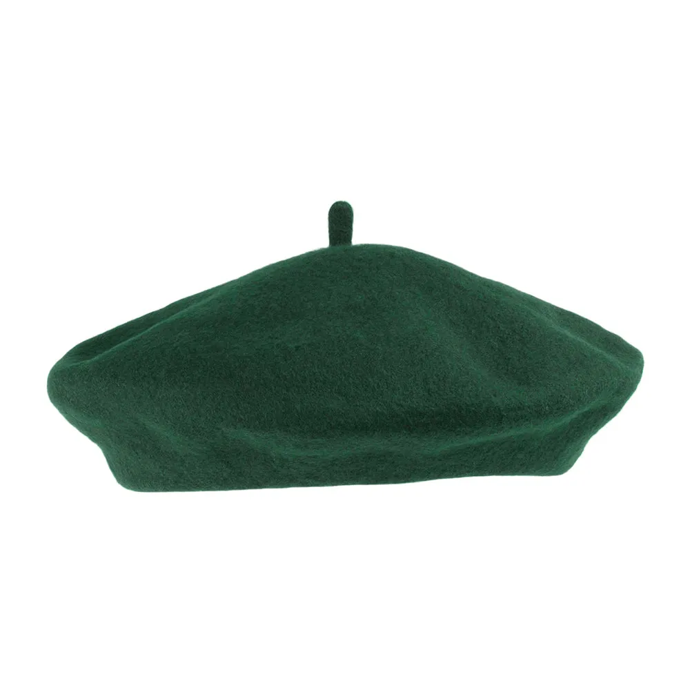 Wool Beret Dark Green Wholesale Pack