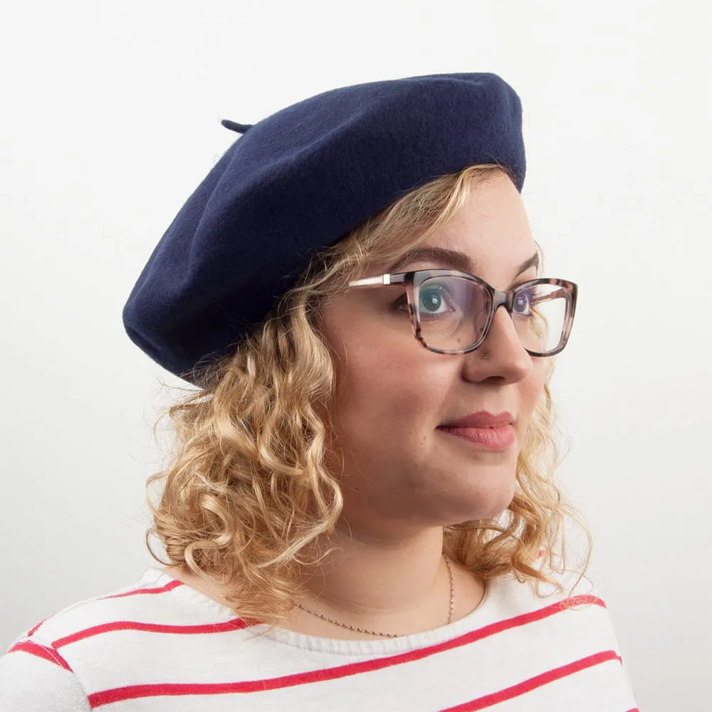 Wool Beret Navy Blue Wholesale Pack