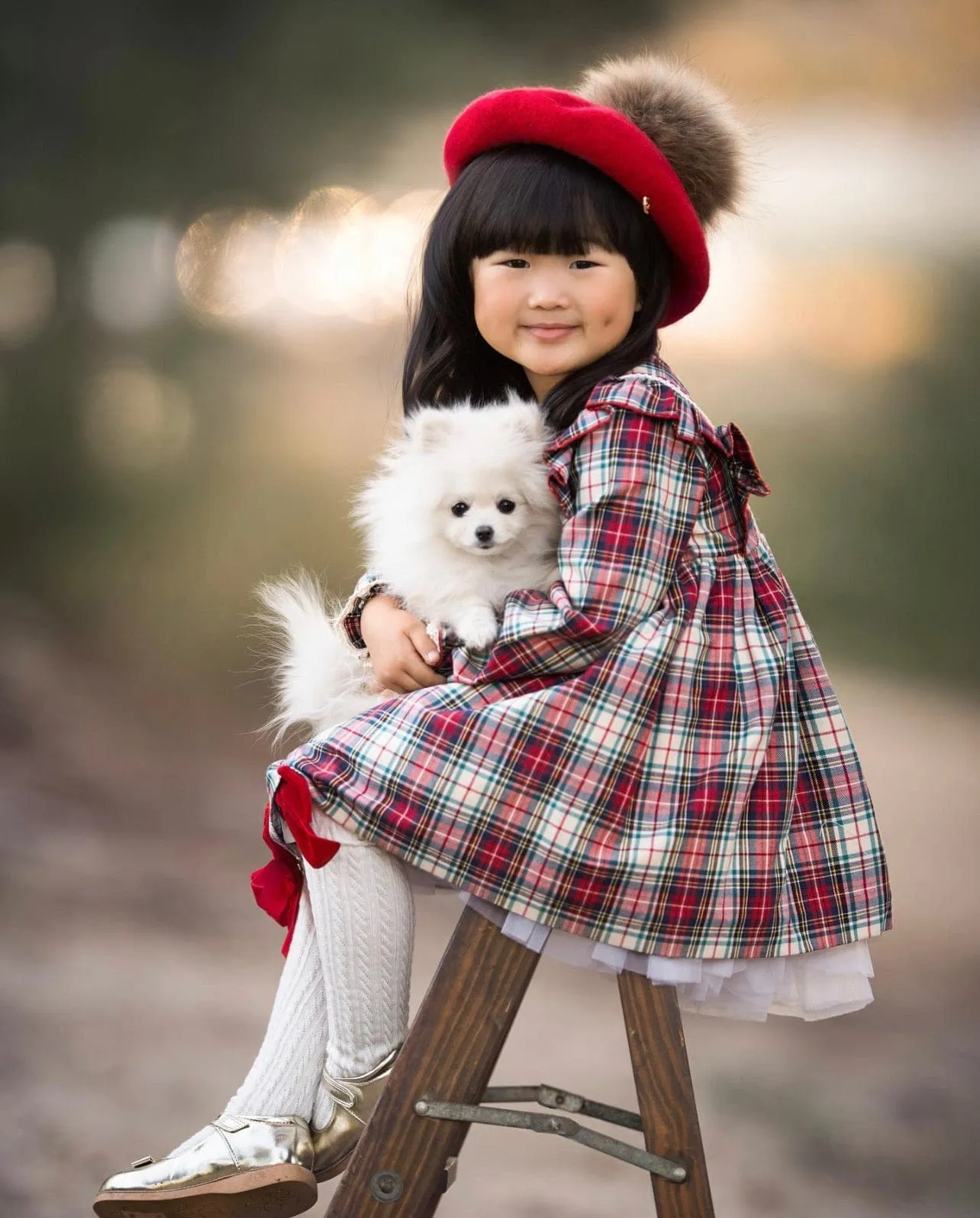 Wool Beret with Pom Pom