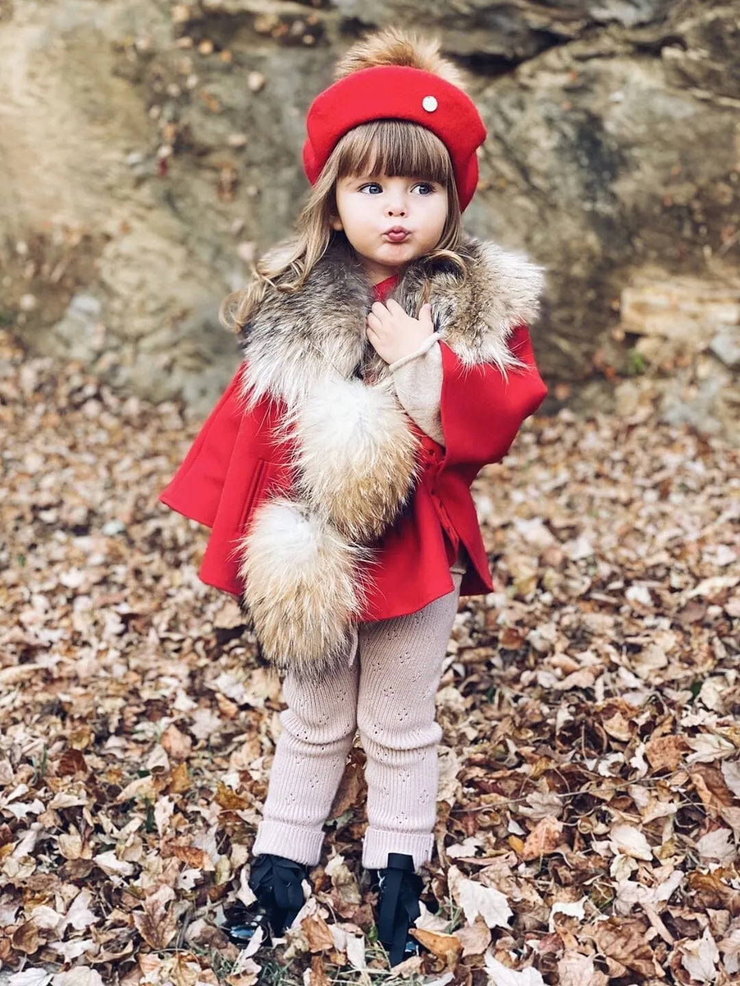 Wool Beret with Pom Pom