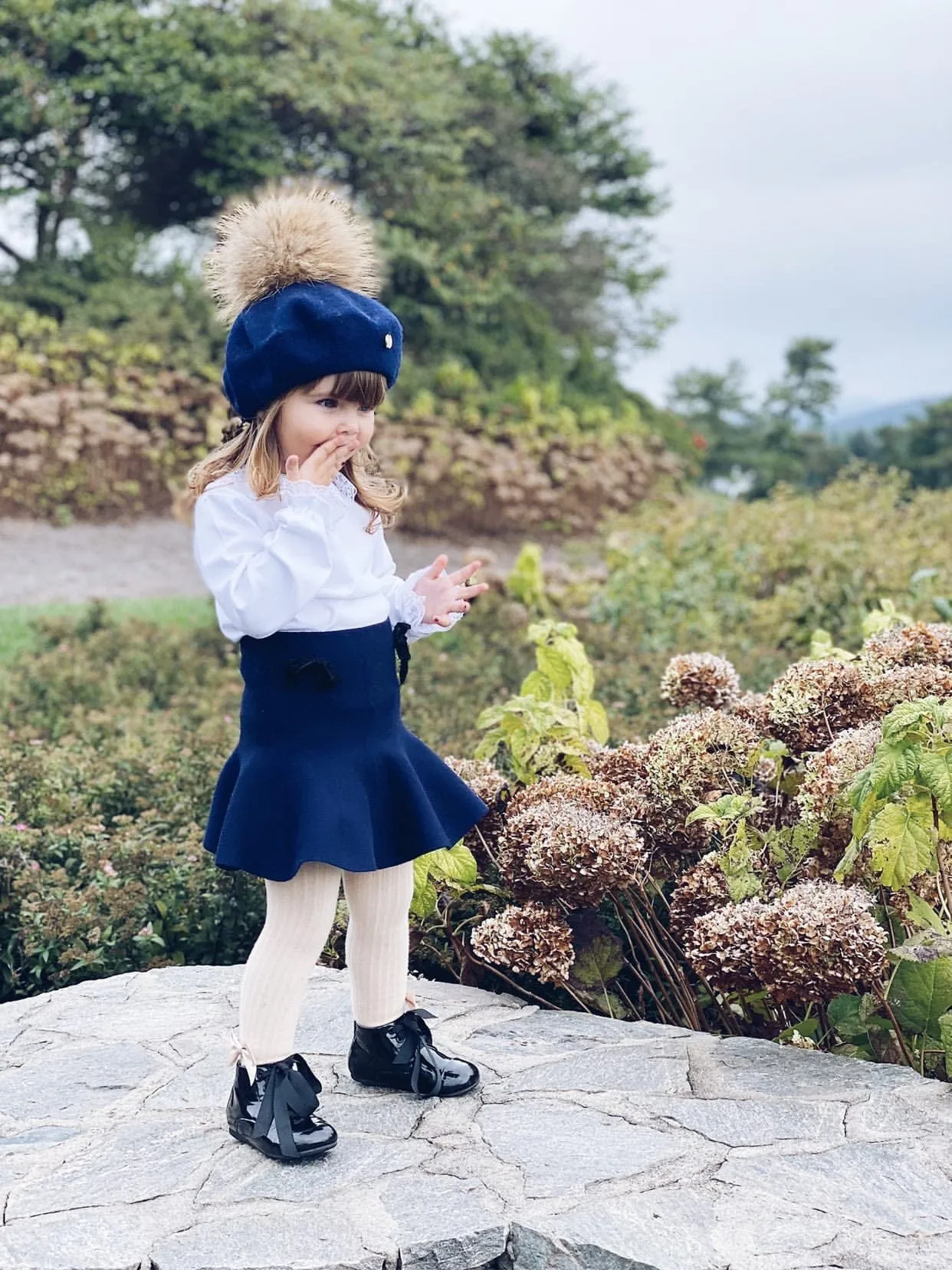 Wool Beret with Pom Pom