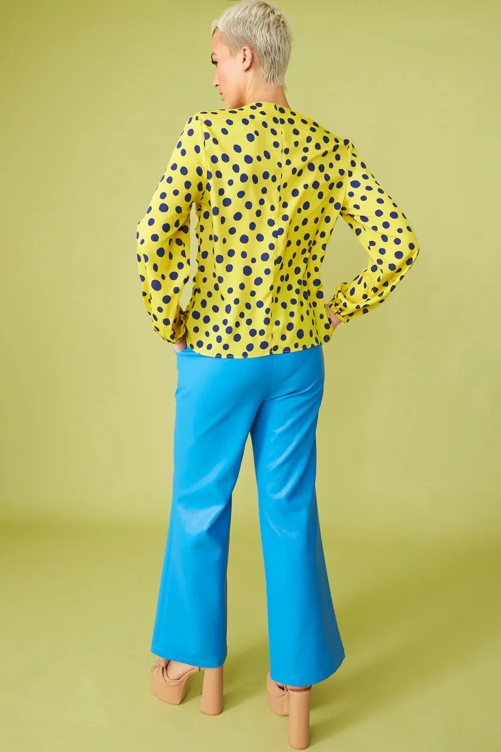 Yellow Silk Blend Polka Dot Parma Blouse